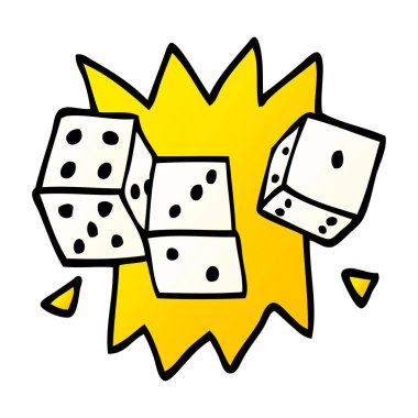 çizgi film doodle şanslı zar