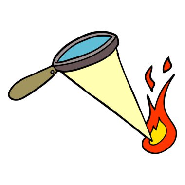 çizgi film doodle büyütme cam