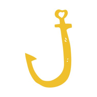 kanca düz renkli çizimi