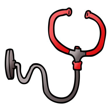 Beyaz arka plan, vektör, illüstrasyon izole karikatür doodle stetoskop düz simgesi