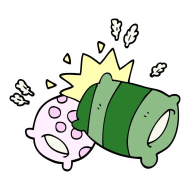 çizgi film doodle yastıklar, vektör tasarımı