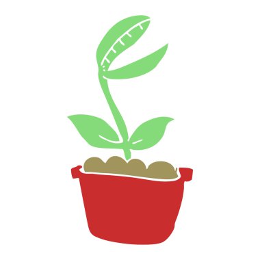 Venüs Sinek Kapanı düz renkli çizimi