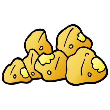 çizgi film doodle altın kümeleri