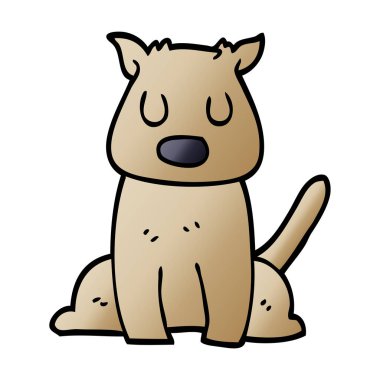 karikatür doodle sakin köpek
