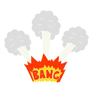 patlama düz renkli çizimi