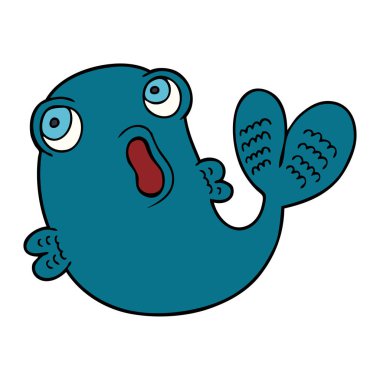 çizgi film doodle bir balık