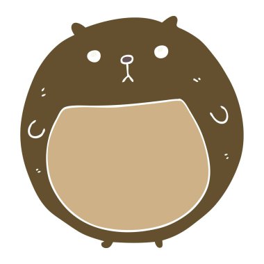 düz renk tarzı çizgi film ayı