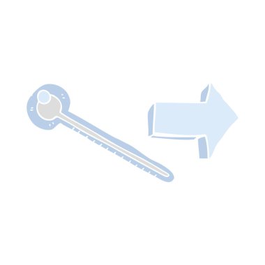 Termometre düz renkli çizimi