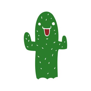 düz renk tarzı çizgi film kaktüs