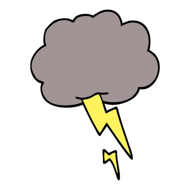 çizgi film doodle fırtına bulutu yıldırım ile