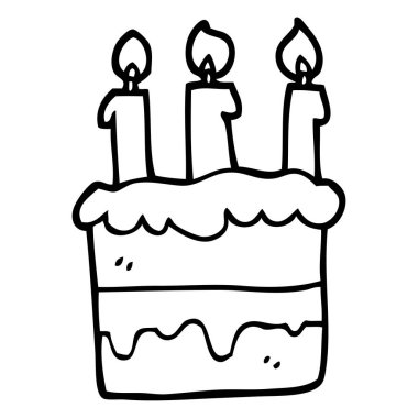 siyah beyaz çizgi film Doğum günü pastası