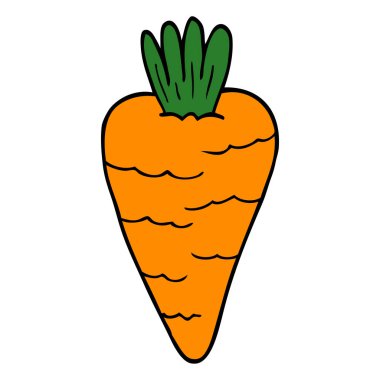 düz çizgi film doodle havuç