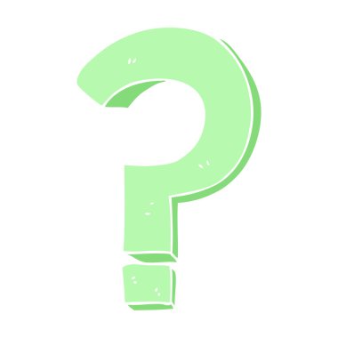 soru işareti düz renkli çizimi