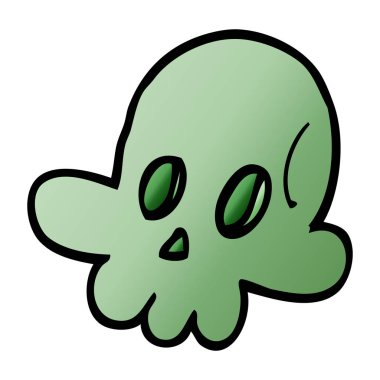 çizgi film doodle Cadılar Bayramı kafatası