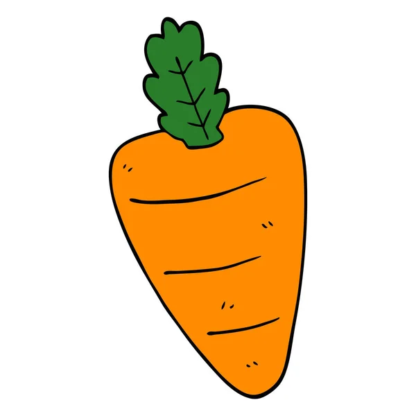 Flat Cartoon Doodle Carrot — Stock Vector