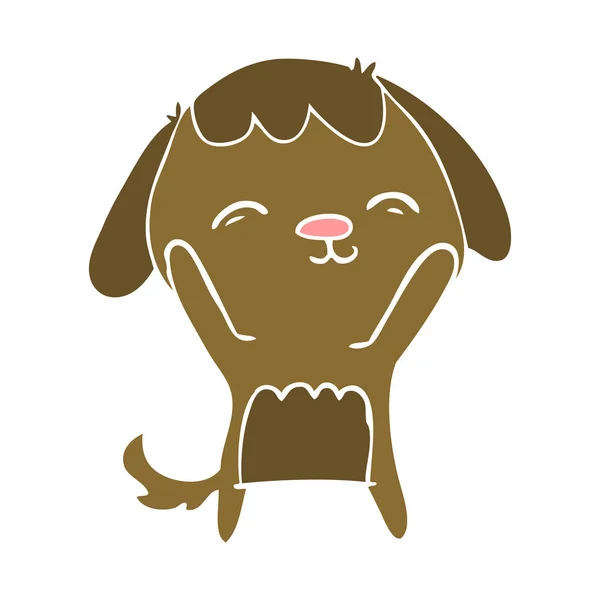Perro Dibujos Animados Estilo Color Plano Feliz — Archivo Imágenes Vectoriales
