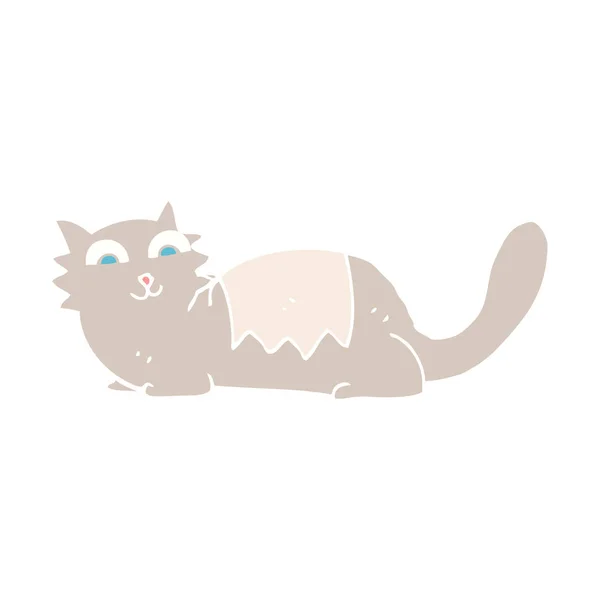 Plochý Barevný Obrázek Kočky — Stockový vektor