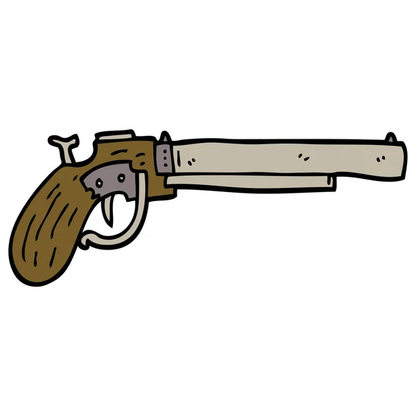 Mão Desenhado Doodle Estilo Cartoon Pistola Velha — Vetor de Stock