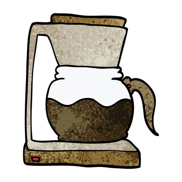 Macchina Del Caffè Del Fumetto Doodle — Vettoriale Stock