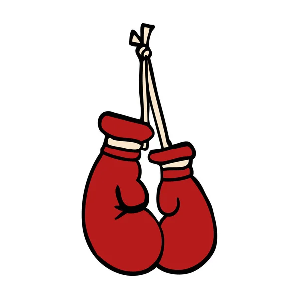 Guantes Boxeo Dibujos Animados Doodle — Archivo Imágenes Vectoriales