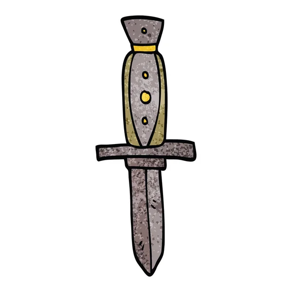 Мультяшний Каракулі Татуювання Кинджал Символ — стоковий вектор