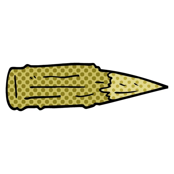 Estaca Madeira Doodle Desenhos Animados — Vetor de Stock