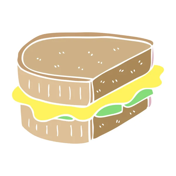 Sandwich Grillé Gribouille Dessin Animé — Image vectorielle