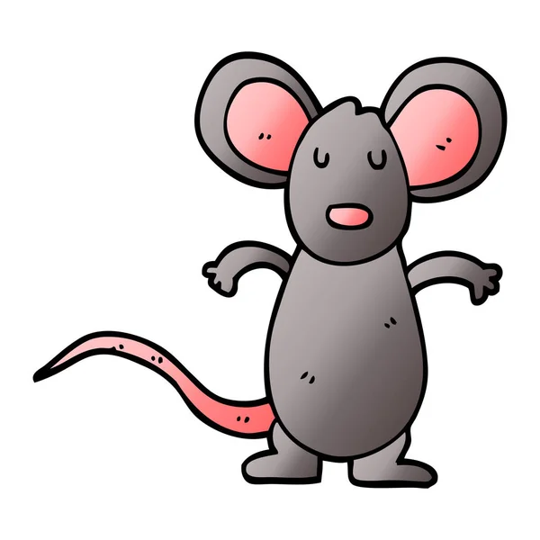 Rato Rato Doodle Desenho Animado — Vetor de Stock