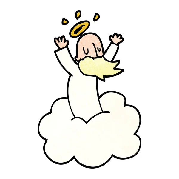 Cartoon Doodle God Cloud — Stock Vector