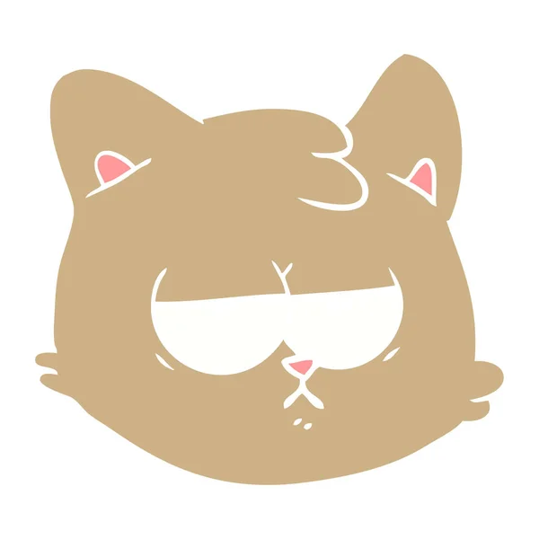 フラット カラー スタイル漫画猫顔 — ストックベクタ