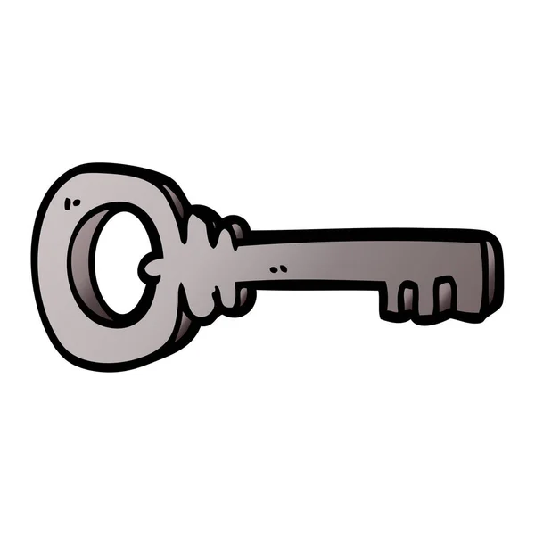 Cartoon Doodle Metal Key — Stock Vector