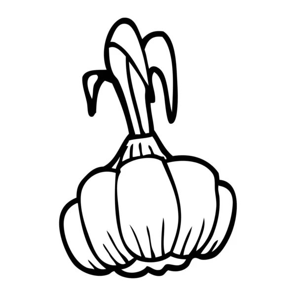 Zeichnung Cartoon Sprießenden Knoblauch — Stockvektor