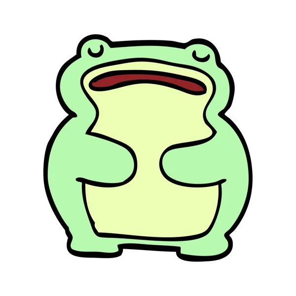 Dibujos Animados Doodle Frog Sobre Fondo Blanco — Vector de stock