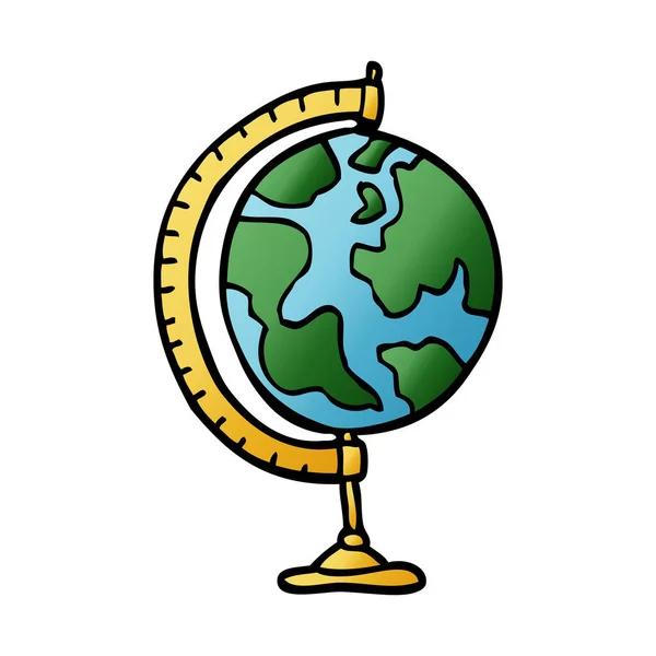 Cartoon Doodle Globe Vectorillustratie — Stockvector