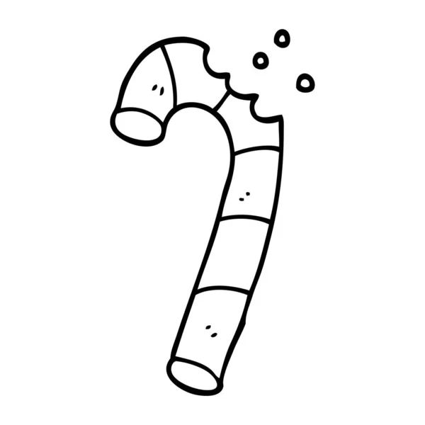 線画漫画ピンクのキャンディー杖 — ストックベクタ