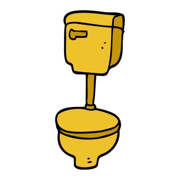 Çizgi Film Doodle Altın Tuvalet — Stok Vektör