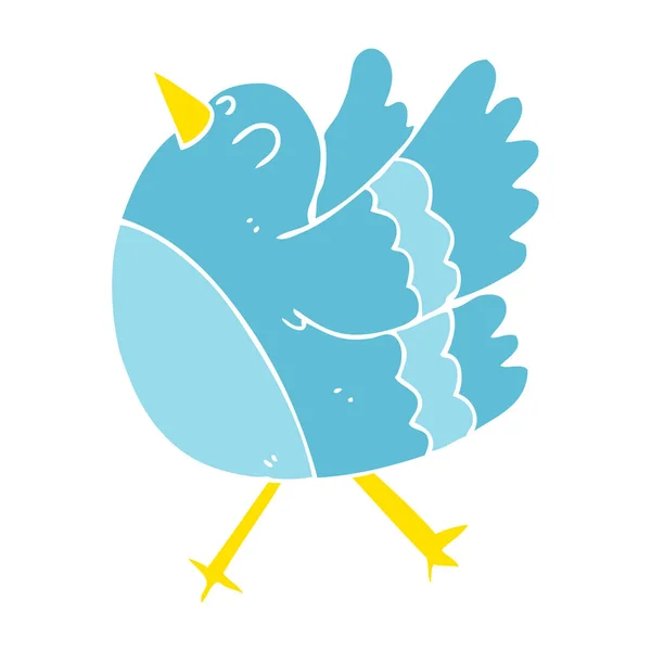 Ilustración Color Plano Pájaro Feliz — Vector de stock