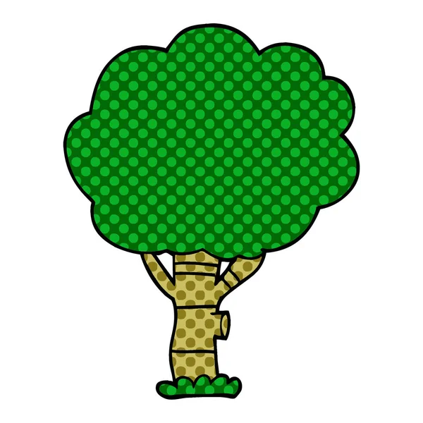 Karikatur Doodle Baum Vektor Illustration — Stockvektor