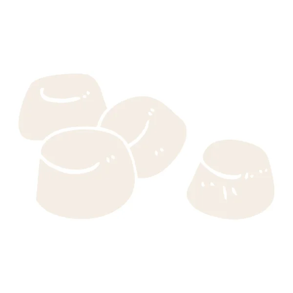 Doodle Desenhos Animados Marshmallows Saborosos —  Vetores de Stock