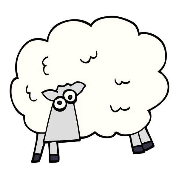 Cartoon Doodle Funny Sheep — Stock Vector