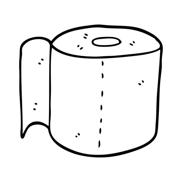 Línea Dibujo Dibujos Animados Papel Higiénico — Vector de stock