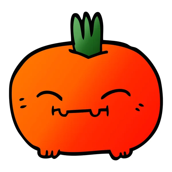 Kartun Doodle Happy Root Vegetable - Stok Vektor