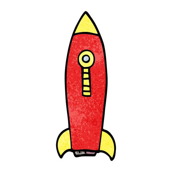 Foguete Espacial Doodle Desenhos Animados — Vetor de Stock