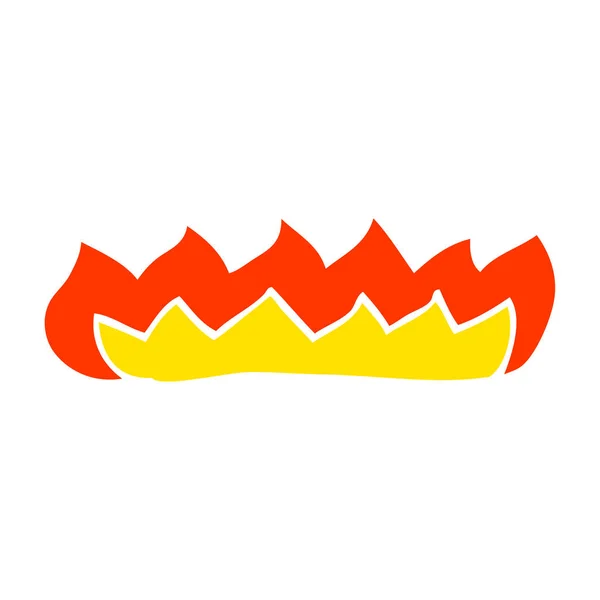 Rajzfilm Doodle Égő Lángok — Stock Vector