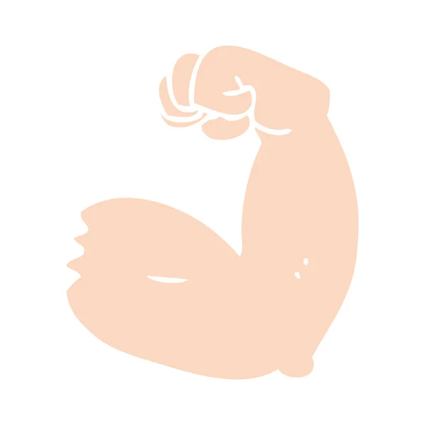 Egale Kleur Illustratie Van Sterke Arm Buigen Biceps — Stockvector