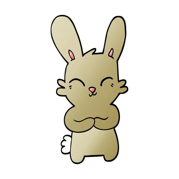 Lindo Vector Gradiente Ilustración Dibujos Animados Conejo — Vector de stock
