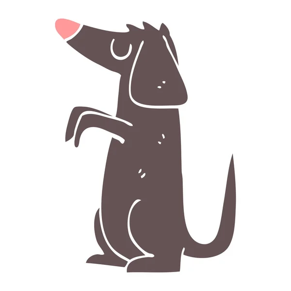Desenho Animado Doodle Cão Bem Comportado — Vetor de Stock