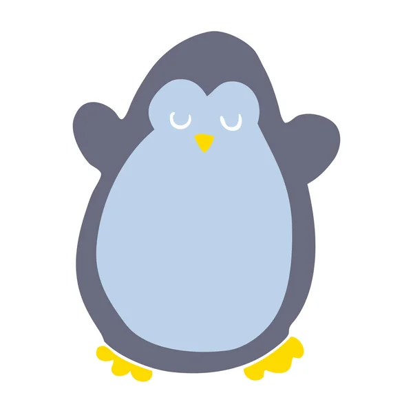 Estilo Cor Plana Desenho Animado Pinguim — Vetor de Stock