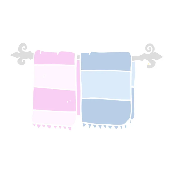 Illustration Couleur Plate Des Serviettes Bain — Image vectorielle