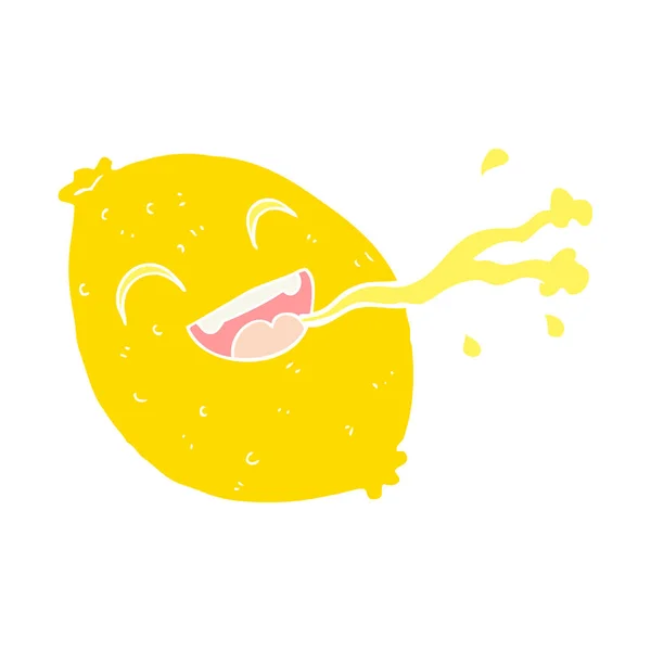 Plano Color Estilo Dibujos Animados Chorros Limón — Vector de stock